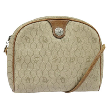 Christian Dior Honeycomb Canvas Shoulder Bag PVC Beige Auth BA3904