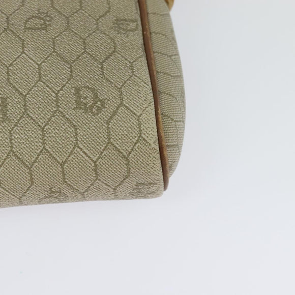 Christian Dior Honeycomb Canvas Shoulder Bag PVC Beige Auth BA3904