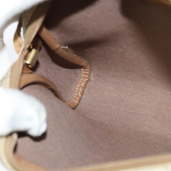 Christian Dior Honeycomb Canvas Shoulder Bag PVC Beige Auth BA3904