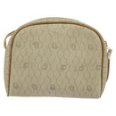 Christian Dior Honeycomb Canvas Shoulder Bag PVC Beige Auth BA3904-2