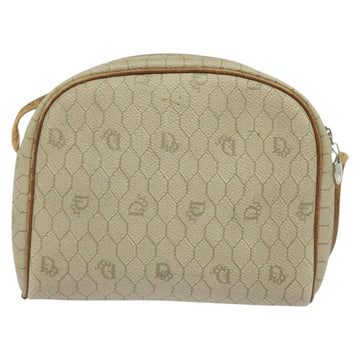 Christian Dior Honeycomb Canvas Shoulder Bag PVC Beige Auth BA3904 - 0