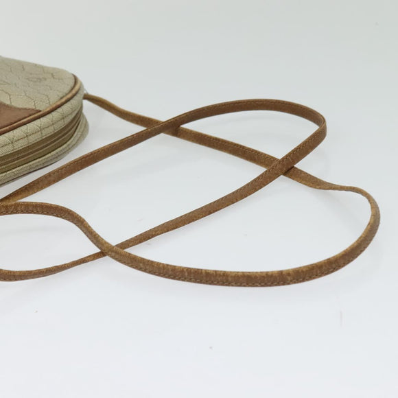 Christian Dior Honeycomb Canvas Shoulder Bag PVC Beige Auth BA3904