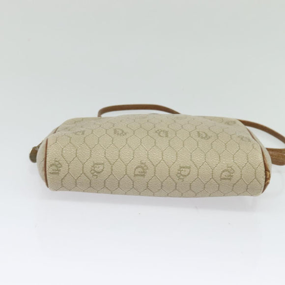 Christian Dior Honeycomb Canvas Shoulder Bag PVC Beige Auth BA3904