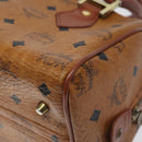 MCM Logogram Vicetos Hand Bag PVC Leather Brown Gold Auth BA3905-15