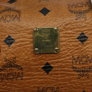 MCM Logogram Vicetos Hand Bag PVC Leather Brown Gold Auth BA3905-12