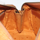 MCM Logogram Vicetos Hand Bag PVC Leather Brown Gold Auth BA3905-19