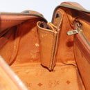 MCM Logogram Vicetos Hand Bag PVC Leather Brown Gold Auth BA3905-20