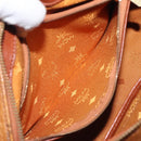 MCM Logogram Vicetos Hand Bag PVC Leather Brown Gold Auth BA3905-22