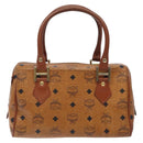 MCM Logogram Vicetos Hand Bag PVC Leather Brown Gold Auth BA3905-2