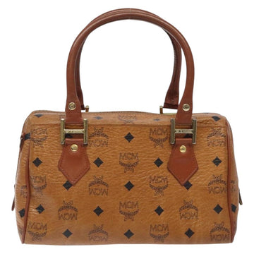 MCM Logogram Vicetos Hand Bag PVC Leather Brown Gold Auth BA3905 - 0