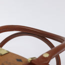 MCM Logogram Vicetos Hand Bag PVC Leather Brown Gold Auth BA3905-8