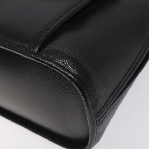 CELINE Hand Bag Leather Black Gold Auth BA3907
