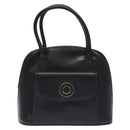 CELINE Hand Bag Leather Black Gold Auth BA3907-13