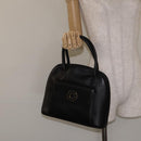 CELINE Hand Bag Leather Black Gold Auth BA3907-23