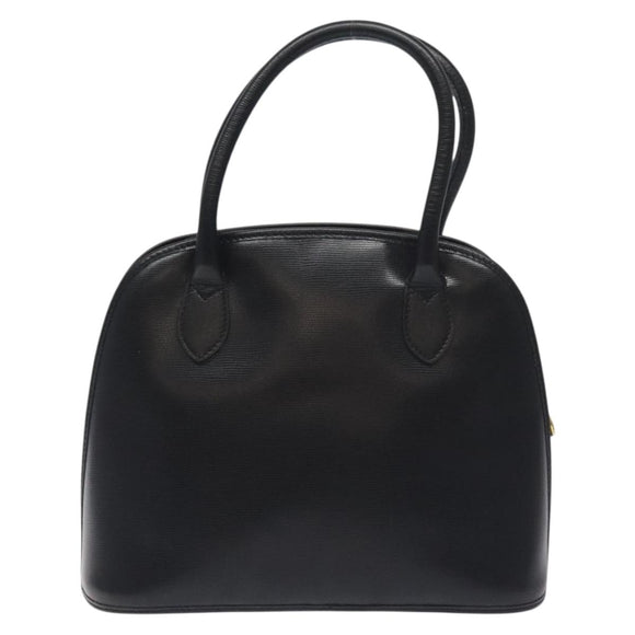 CELINE Hand Bag Leather Black Gold Auth BA3907