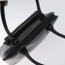 CELINE Hand Bag Leather Black Gold Auth BA3907-6