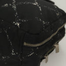 CHANEL Travel Line Hand Bag Nylon Black Silver CC Auth BA3909-14