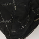 CHANEL Travel Line Hand Bag Nylon Black Silver CC Auth BA3909-16