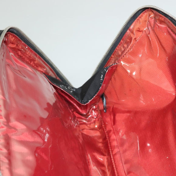 CHANEL Travel Line Hand Bag Nylon Black Silver CC Auth BA3909