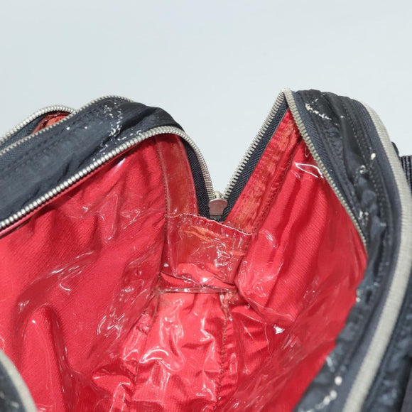 CHANEL Travel Line Hand Bag Nylon Black Silver CC Auth BA3909