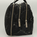 CHANEL Travel Line Hand Bag Nylon Black Silver CC Auth BA3909-4