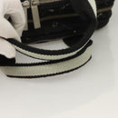 CHANEL Travel Line Hand Bag Nylon Black Silver CC Auth BA3909-7