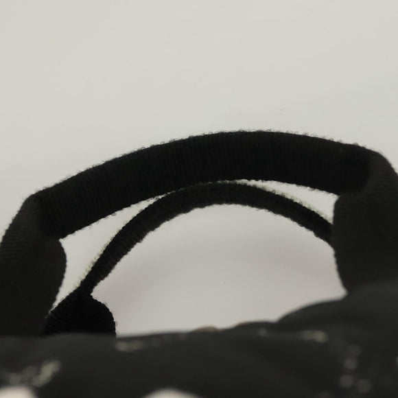 CHANEL Travel Line Hand Bag Nylon Black Silver CC Auth BA3909