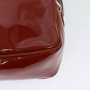 Salvatore Ferragamo Vala Shoulder Bag Patent leather Red Gold Auth BA3910-16