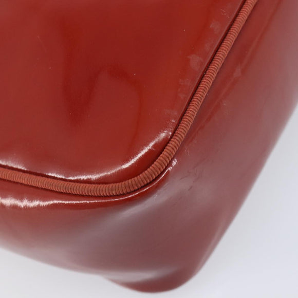 Salvatore Ferragamo Vala Shoulder Bag Patent leather Red Gold Auth BA3910