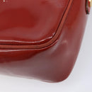 Salvatore Ferragamo Vala Shoulder Bag Patent leather Red Gold Auth BA3910-10