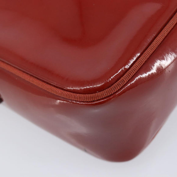 Salvatore Ferragamo Vala Shoulder Bag Patent leather Red Gold Auth BA3910
