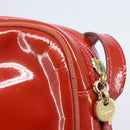 Salvatore Ferragamo Vala Shoulder Bag Patent leather Red Gold Auth BA3910-18