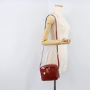 Salvatore Ferragamo Vala Shoulder Bag Patent leather Red Gold Auth BA3910-28