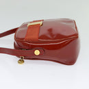 Salvatore Ferragamo Vala Shoulder Bag Patent leather Red Gold Auth BA3910-3