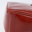 Salvatore Ferragamo Vala Shoulder Bag Patent leather Red Gold Auth BA3910-4