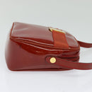 Salvatore Ferragamo Vala Shoulder Bag Patent leather Red Gold Auth BA3910-4