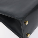 Salvatore Ferragamo Hand Bag Leather Black Gold Auth BA3911-13