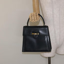 Salvatore Ferragamo Hand Bag Leather Black Gold Auth BA3911-22