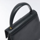 Salvatore Ferragamo Hand Bag Leather Black Gold Auth BA3911-6