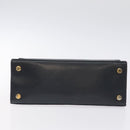 Salvatore Ferragamo Hand Bag Leather Black Gold Auth BA3911-9