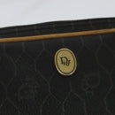 Christian Dior Honeycomb Canvas Shoulder Bag PVC Black Auth BA3916-10