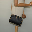 Christian Dior Honeycomb Canvas Shoulder Bag PVC Black Auth BA3916-18