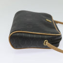 Christian Dior Honeycomb Canvas Shoulder Bag PVC Black Auth BA3916-4