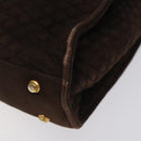 BALLY Hand Bag Suede Brown Gold Auth BA3925-10
