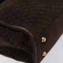 BALLY Hand Bag Suede Brown Gold Auth BA3925-11