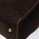 BALLY Hand Bag Suede Brown Gold Auth BA3925-12