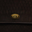 BALLY Hand Bag Suede Brown Gold Auth BA3925-14