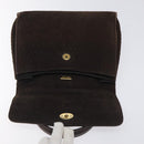 BALLY Hand Bag Suede Brown Gold Auth BA3925-15