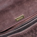 BALLY Hand Bag Suede Brown Gold Auth BA3925-16