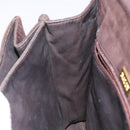 BALLY Hand Bag Suede Brown Gold Auth BA3925-19